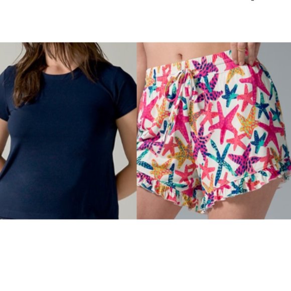 Soma Other - NWT Soma COOL NIGHTS T-Shirt & Ruffle Short Pajama Set